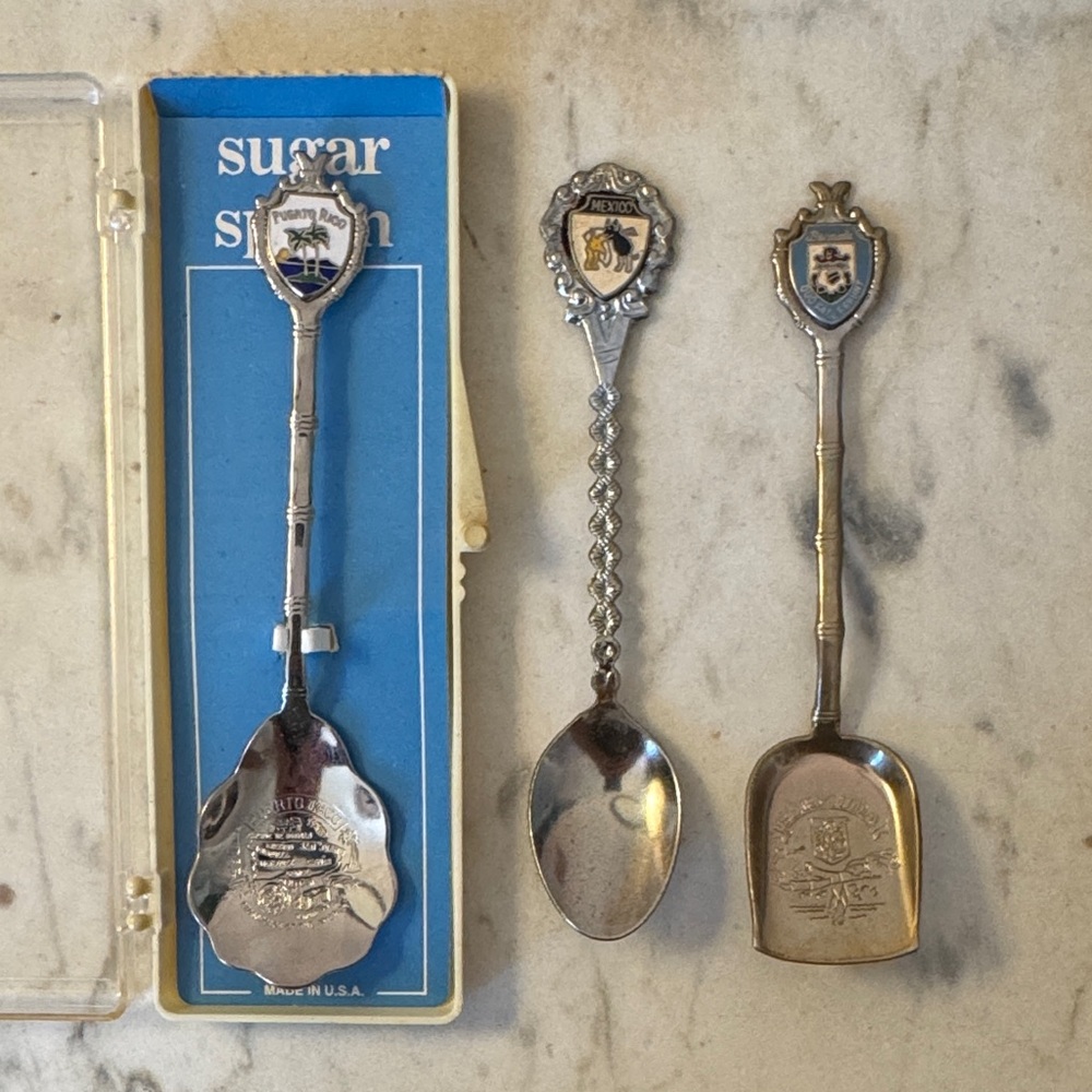 Silver Souvenir Spoons Set